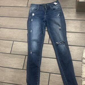 KanCan Dark Blue Distressed Skinny Jeans